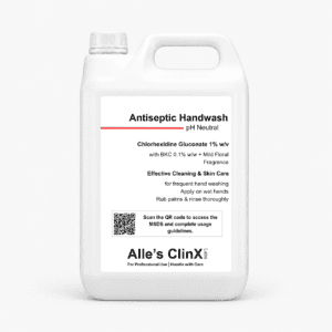 Alle’s ClinX Antiseptic Handwash Chlorhexidine Gluconate product packaging