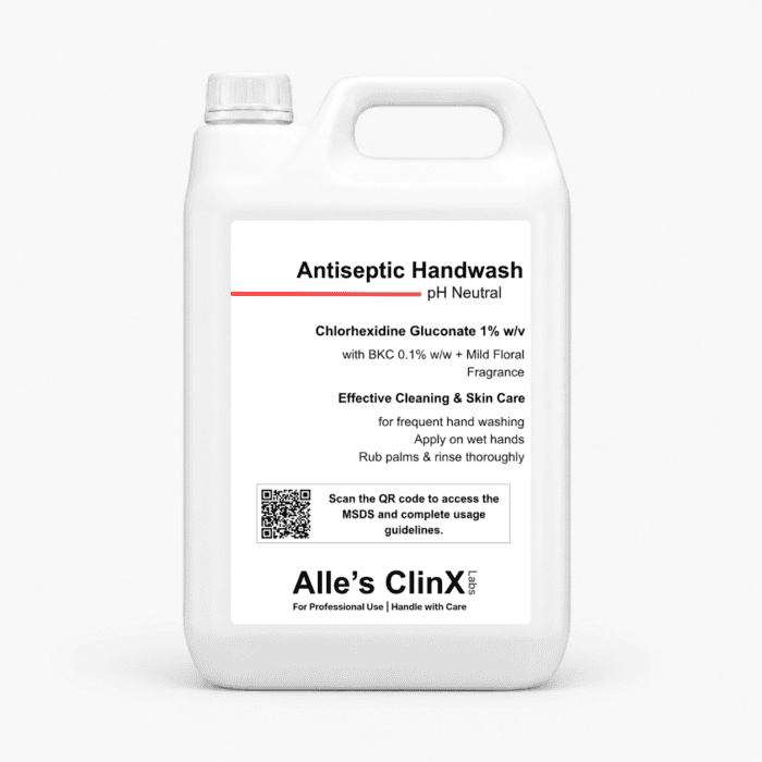 Alle’s ClinX Antiseptic Handwash Chlorhexidine Gluconate product packaging