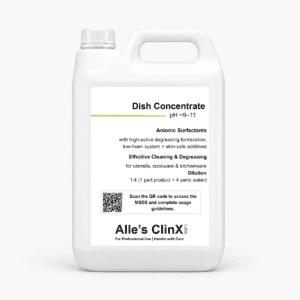 Alle’s ClinX Dish Concentrate Kitchen Degreaser product packaging
