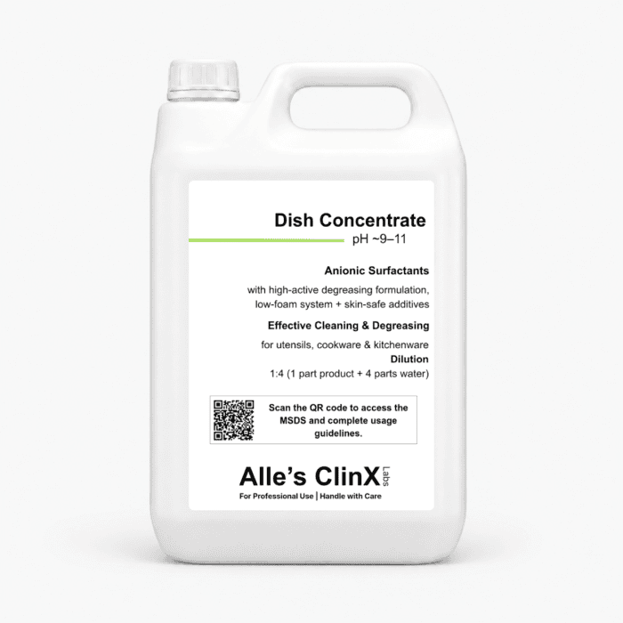 Alle’s ClinX Dish Concentrate Kitchen Degreaser product packaging