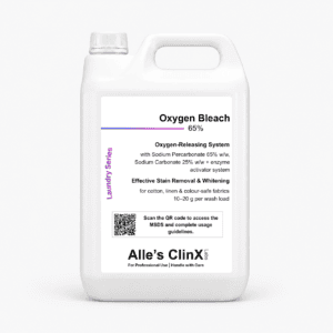 Alle’s ClinX Oxygen Bleach 65% Laundry Stain Remover product packaging