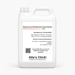 Alle’s ClinX Quaternary Disinfectant Concentrate BKC 5% product packaging