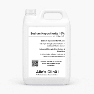 Alle’s ClinX Sodium Hypochlorite 10% Disinfectant Bleach product packaging