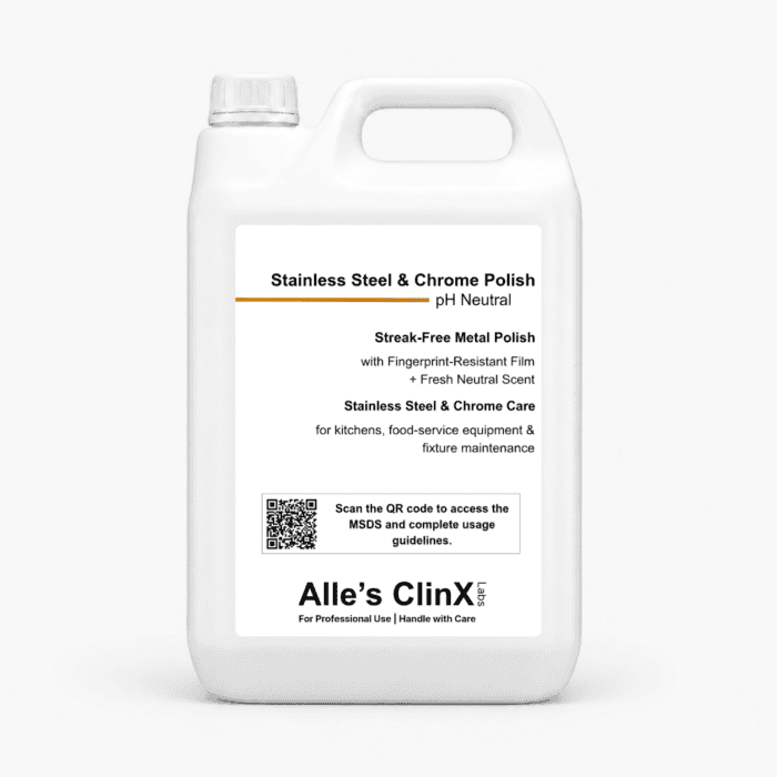 Alle’s ClinX Stainless Steel Chrome Polish – Product Image Alle’s ClinX Stainless Steel Chrome Polish product packaging