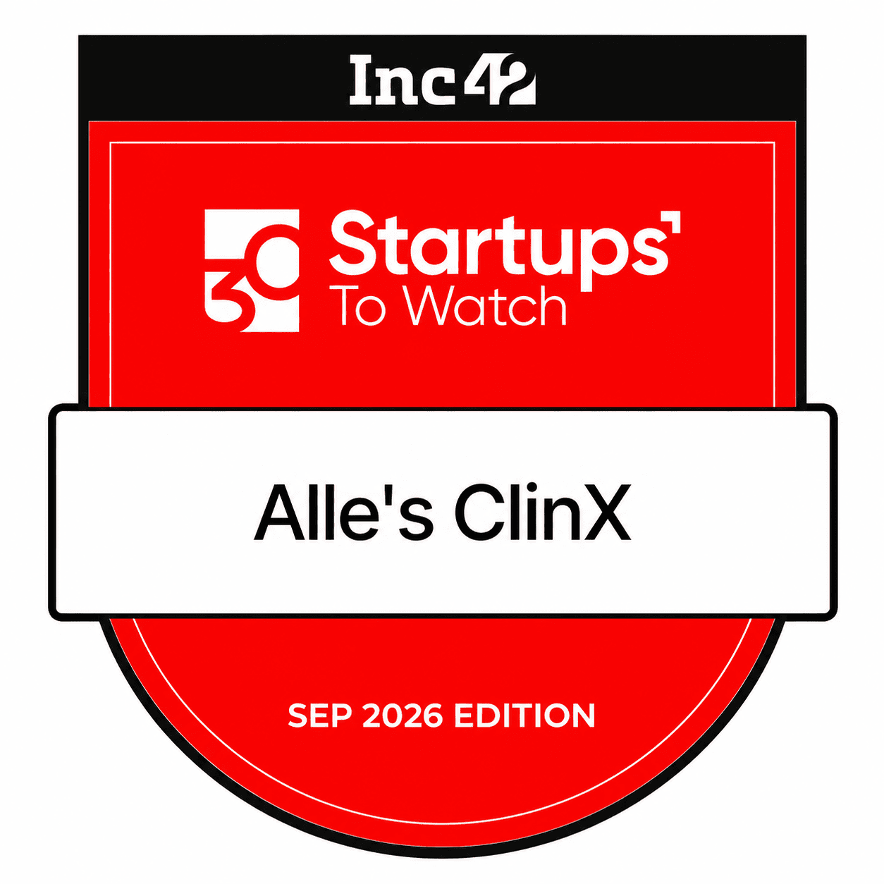 Alle's ClinX — Inc42 30 Startups To Watch, September 2026
